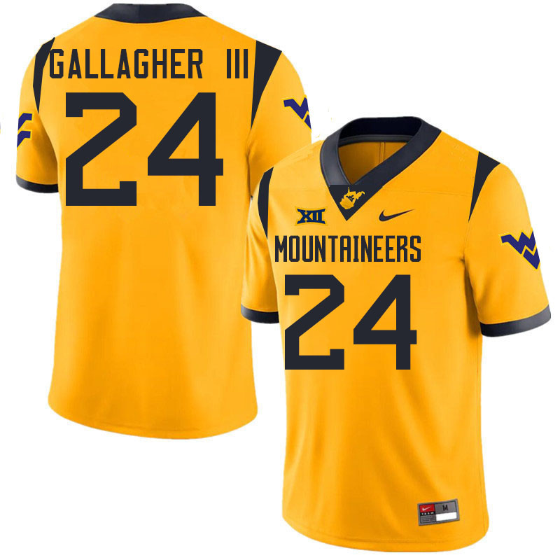 Rodney Gallagher III WVU Jersey,West Virginia Mountaineers #24 Rodney Gallagher III Jersey-Gold